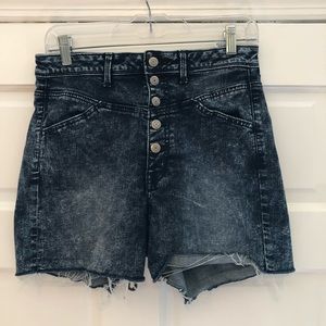 high waisted denim shorts (faded wash color)